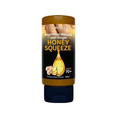 Manuka Honey 70+ MGO Ginger Squeeze 330g - Melora