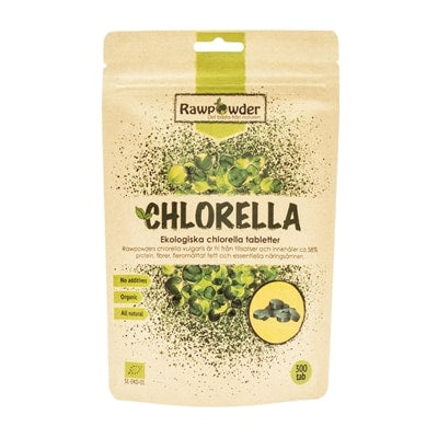 Chlorella 500mg 300 tabletter - Rawpowder