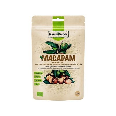 Macadam nötter Naturell 175g - Rawpowder