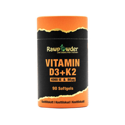 Vitamin D3 4000 IE + K2 80μg 90 kapslar - Rawpowder