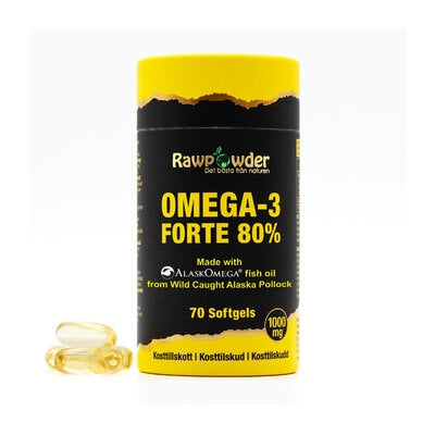 Alaska Omega-3 Forte 80% 1000mg 70 Softgels - Rawpoder