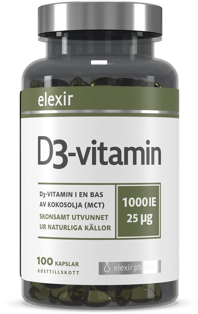 D3 Vitamin 1000 IE 100 kapslar - elexir pharma