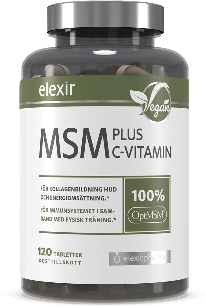 MSM + C Vitamin 120 tabletter - elexir pharma
