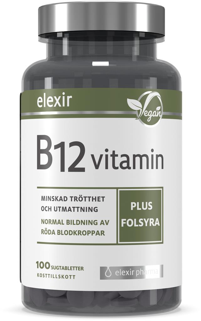 B12 Vitamin Vegan 100 sugtabletter - elexir pharma