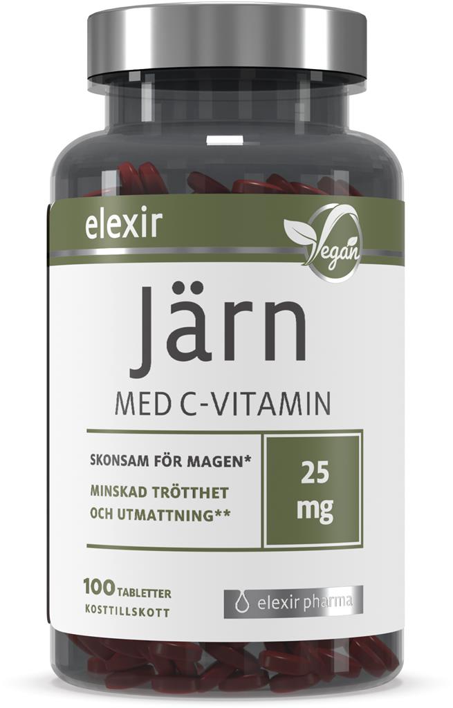 Järn med C-vitamin 100 tabletter - elexir pharma