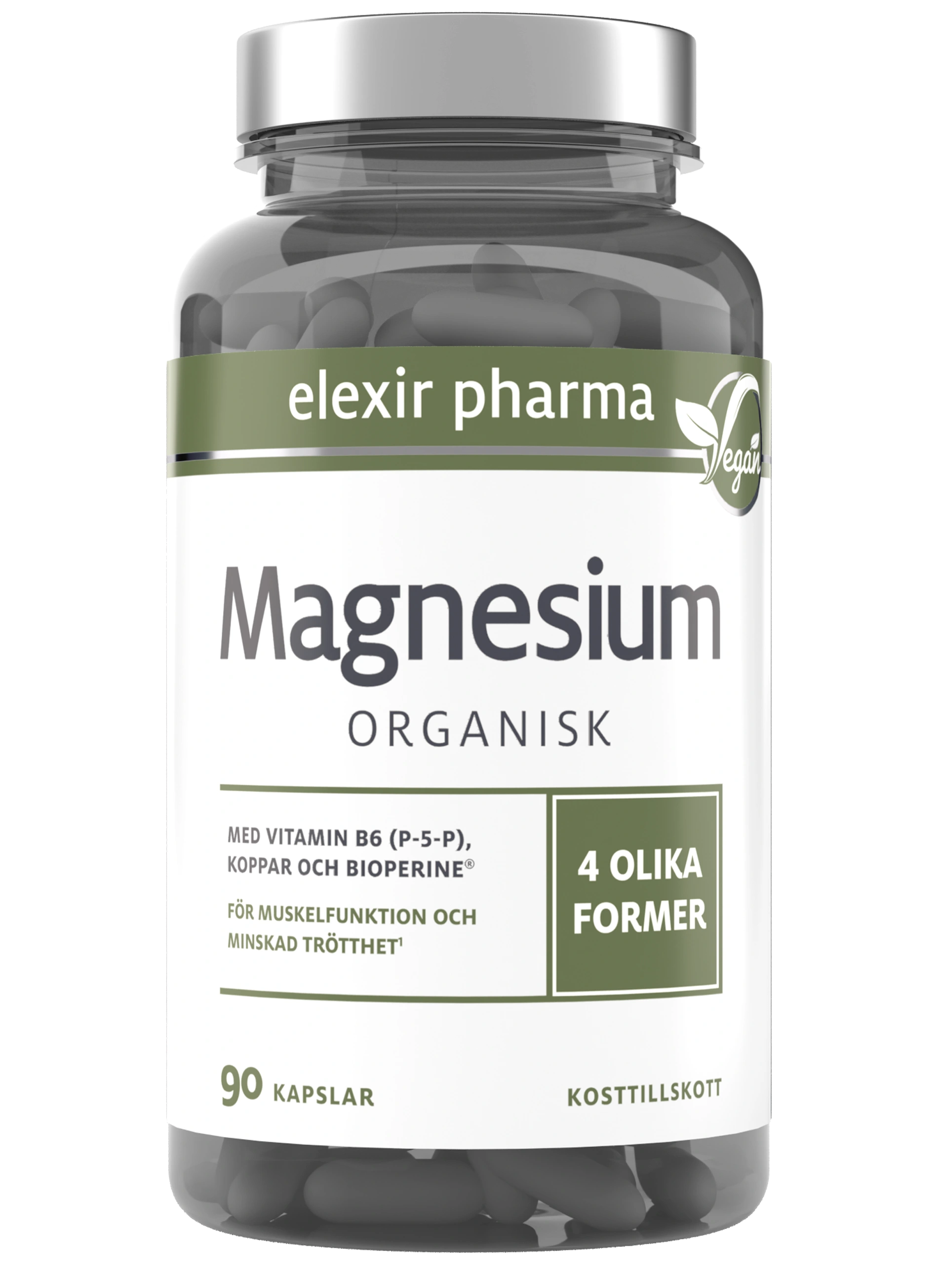Magnesium Organisk 90 kapslar - elexir pharma