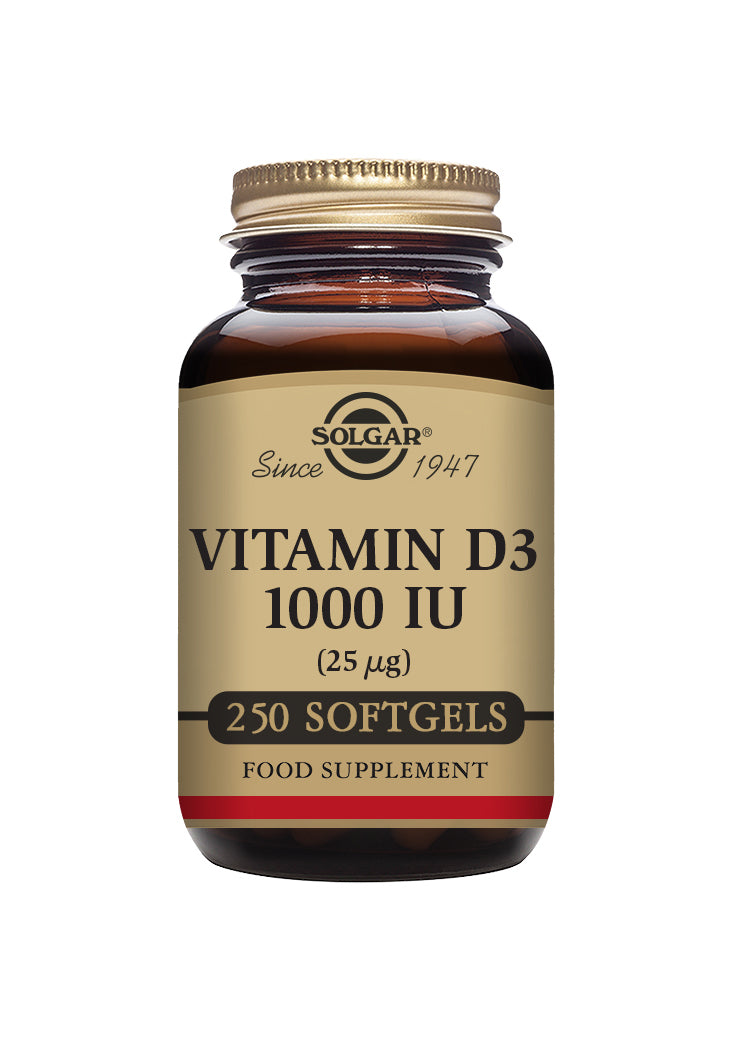 Vitamin D3 1000 IU (25µg) 250 softgels kapslar - Solgar