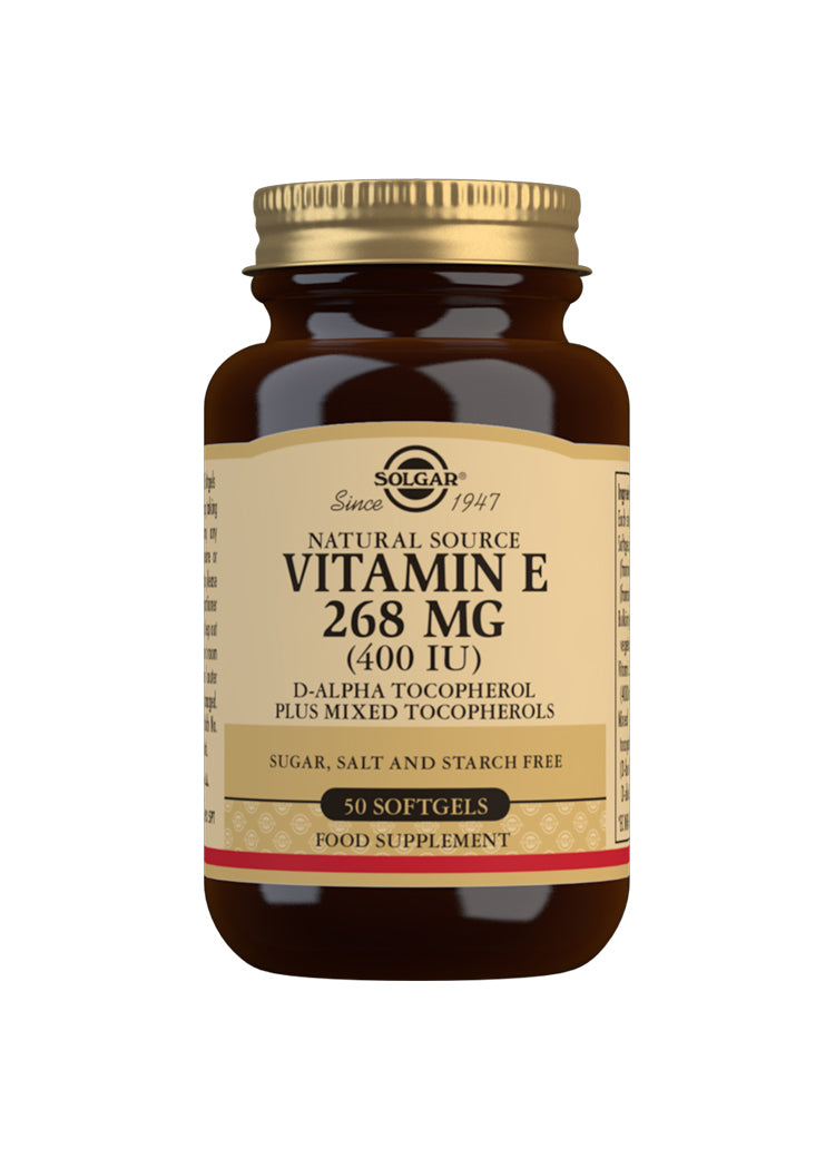 Natural Source Vitamin E 268 mg (400 IU) 50 softgels kapslar - Solgar