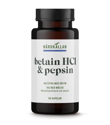 Betain HCL & Pepsin 90 kapslar - Närokällan