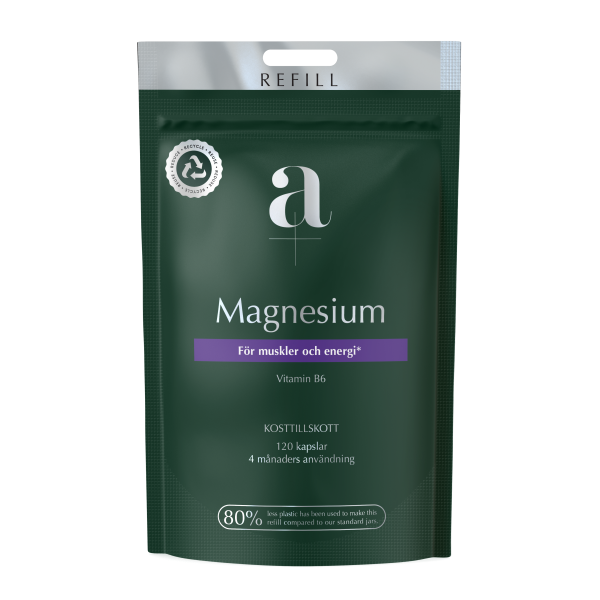 Magnesium 350mg 120 kapslar Refill - A+