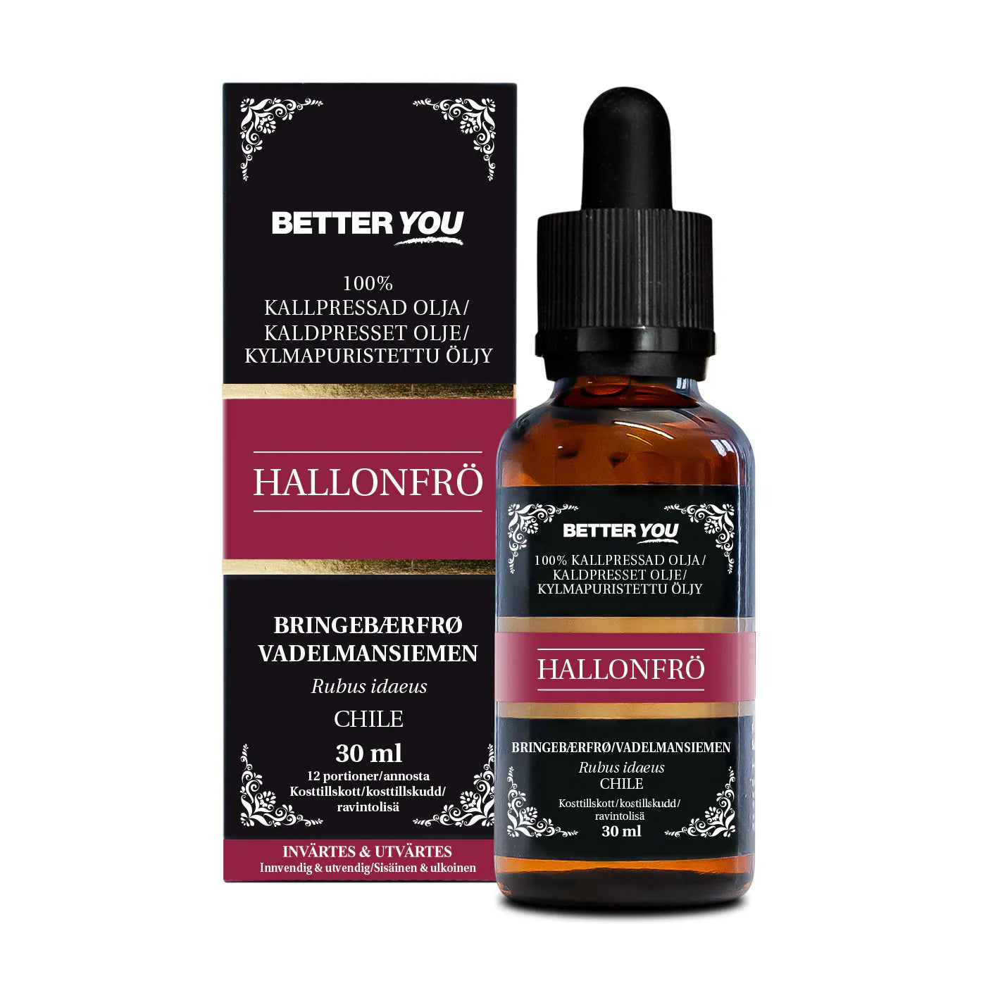 Hallonfröolja EKO Kallpressad 30ml - Better You