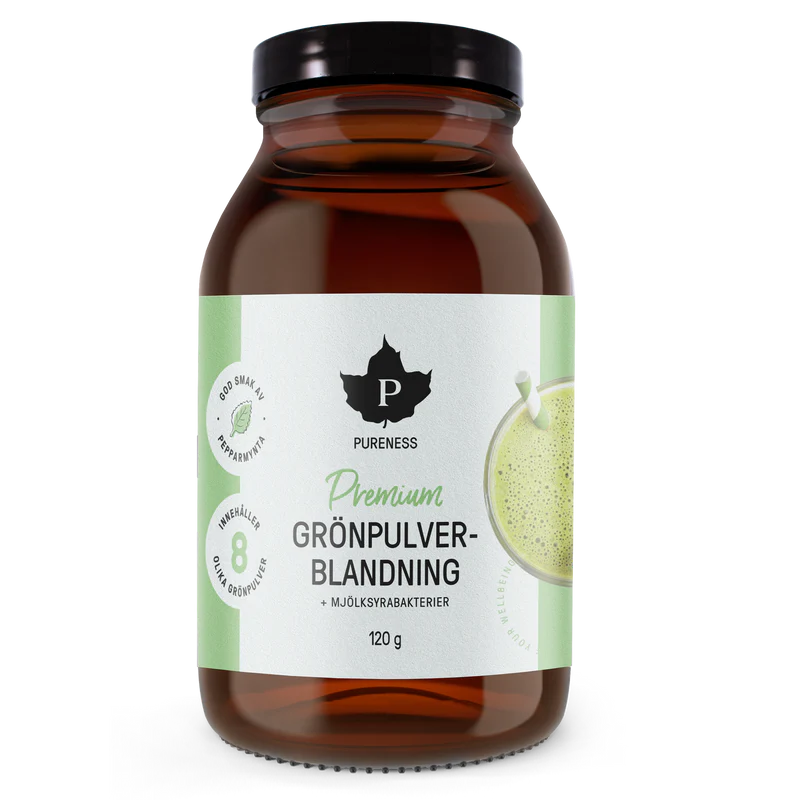 Grönpulverblandning + mjölksyrabakterier 120 g - Pureness