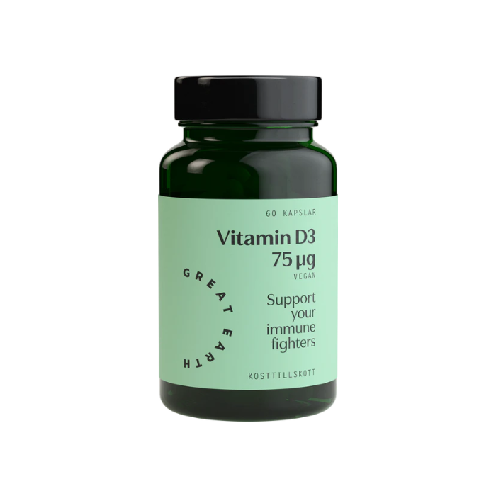 Vitamin D3 75 mcg 60 Kapslar - Great Earth