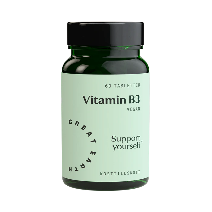 Vitamin B3- Niacin 60 Tabletter - Great Earth