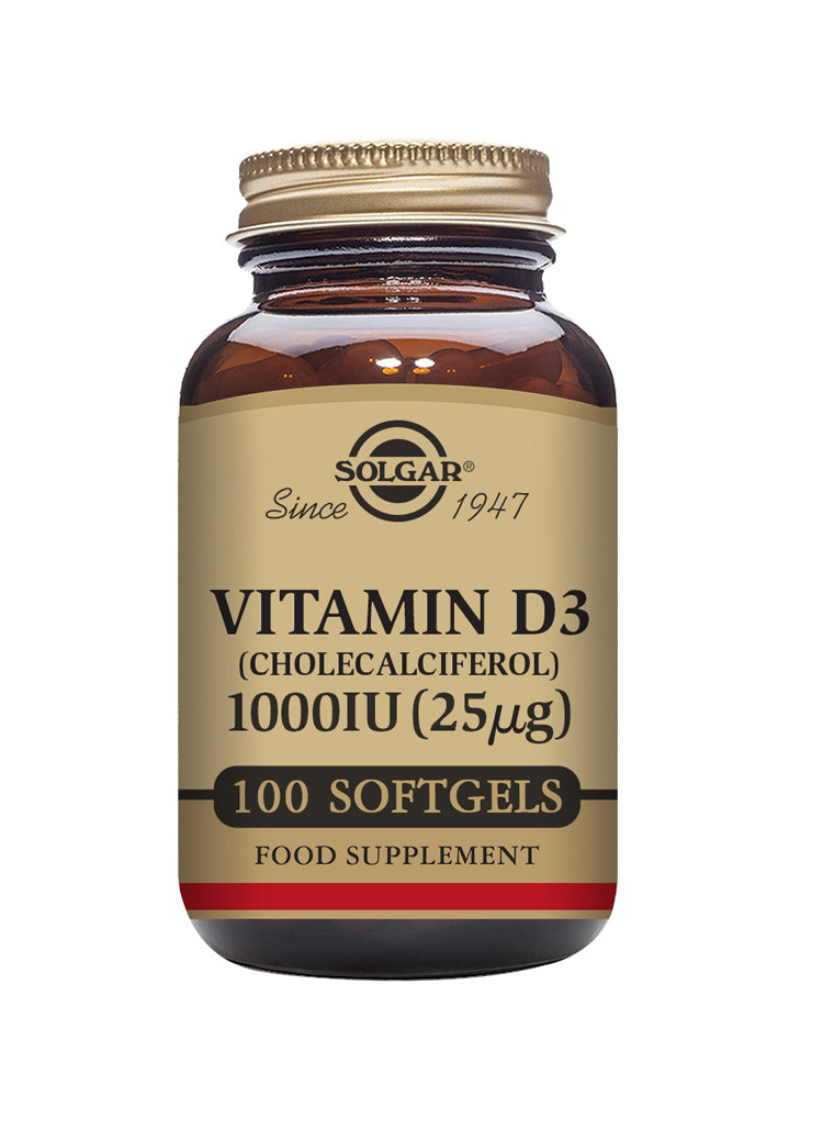 Vitamin D3 1000 IU (25µg) 100 softgels kapslar - Solgar