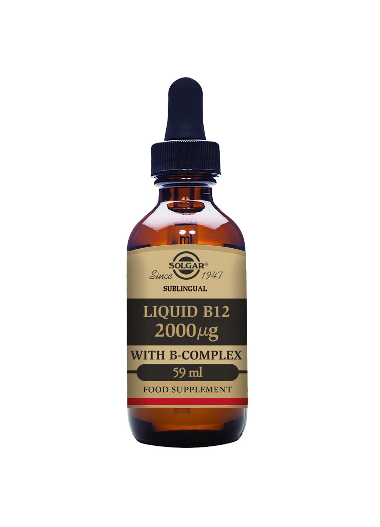 Sublingual Liquid B12 2000µg med B-Complex 59 ml - Solgar