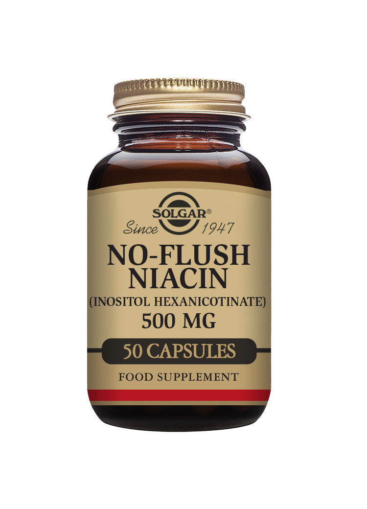 No Flush Niacin 500mg (Vitamin B3) 50 kapslar - Solgar