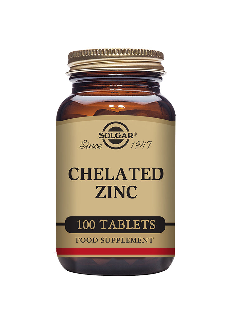 Chelated Zinc 22mg 100 tabletter - Solgar