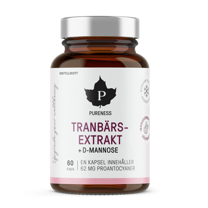 Tranbärsextrakt + D-mannose 60 kapslar - Pureness