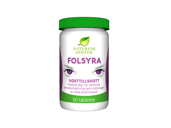 Folsyra + Vitamin B12 90 tabletter - Naturens Apotek