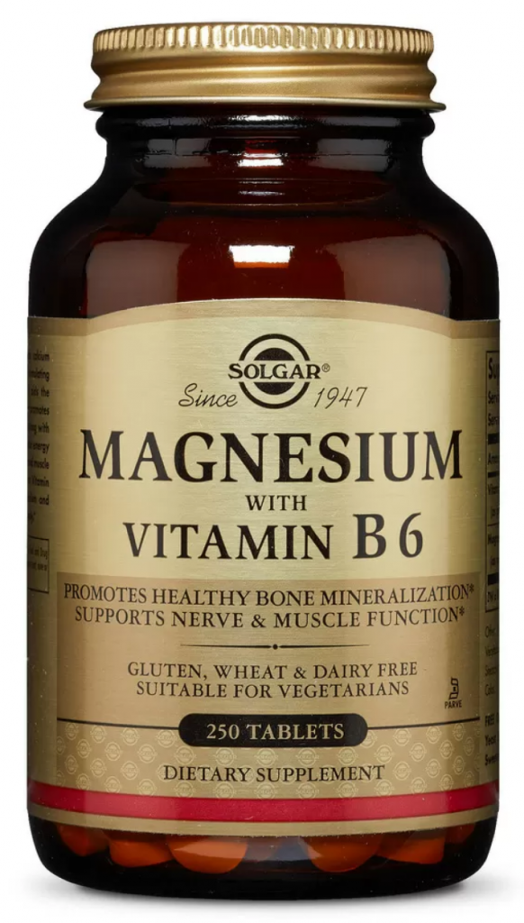 Magnesium oxid with Vitamin B6 250 tabletter - Solgar