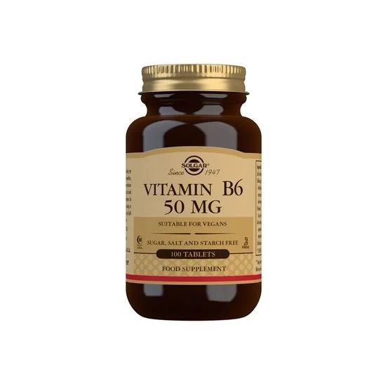 Vitamin B6 50 mg, 100 tabletter - Solgar