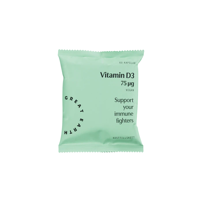 Vitamin D3 75 mcg refill 60 kapslar - Great Earth